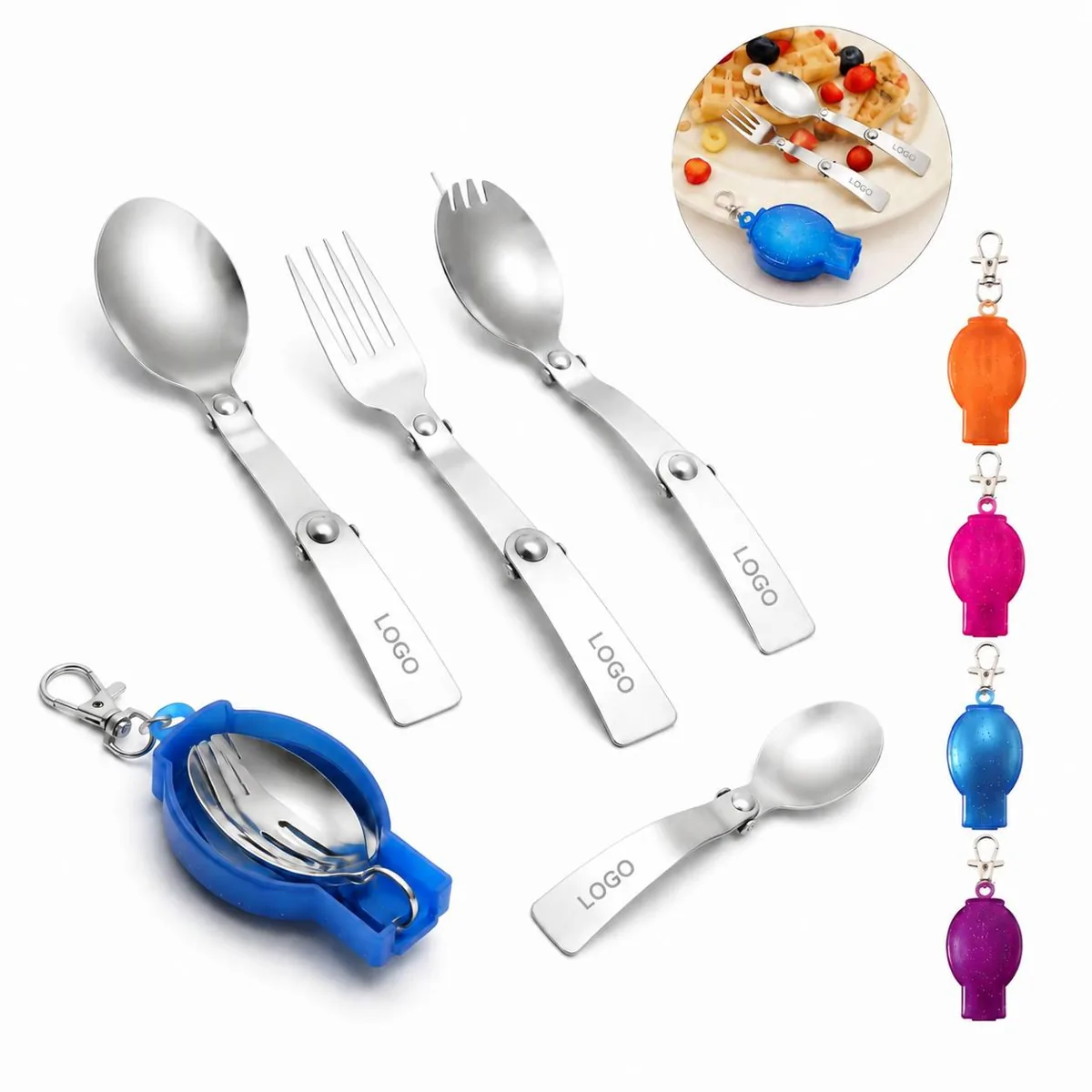 Stainless Steel Foldable Utensil Set with Travel Case