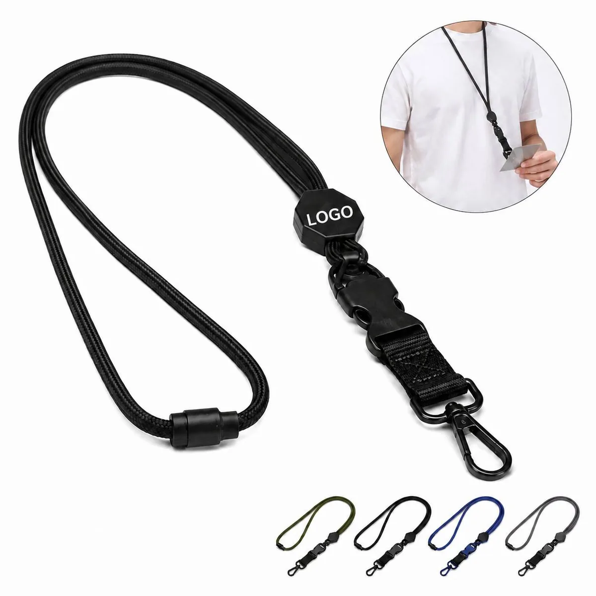 Safety Breakaway Lanyard with Detachable Clip