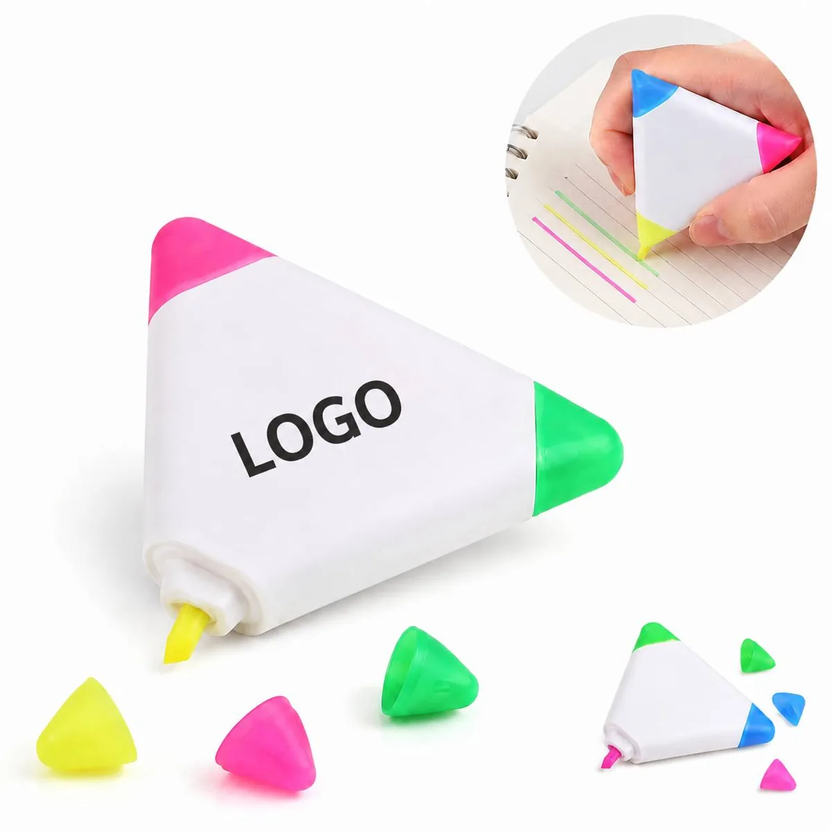 Triangular Highlighters, Fine Chisel Tip, 3 Colors