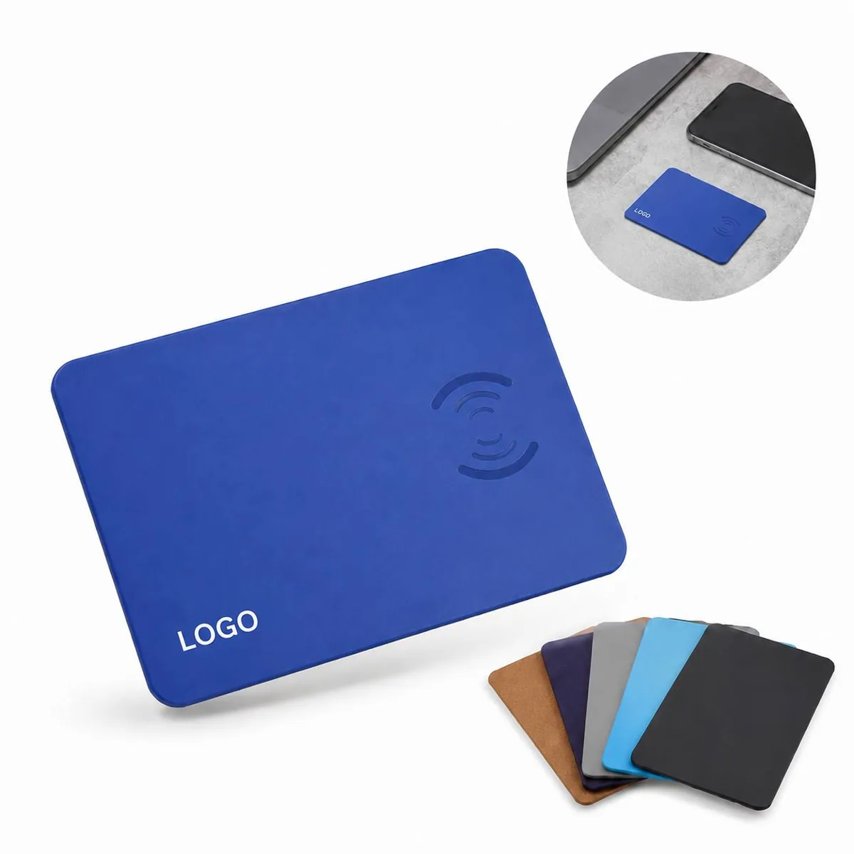 10W Wireless Charging Mouse Pad, Faux Leather