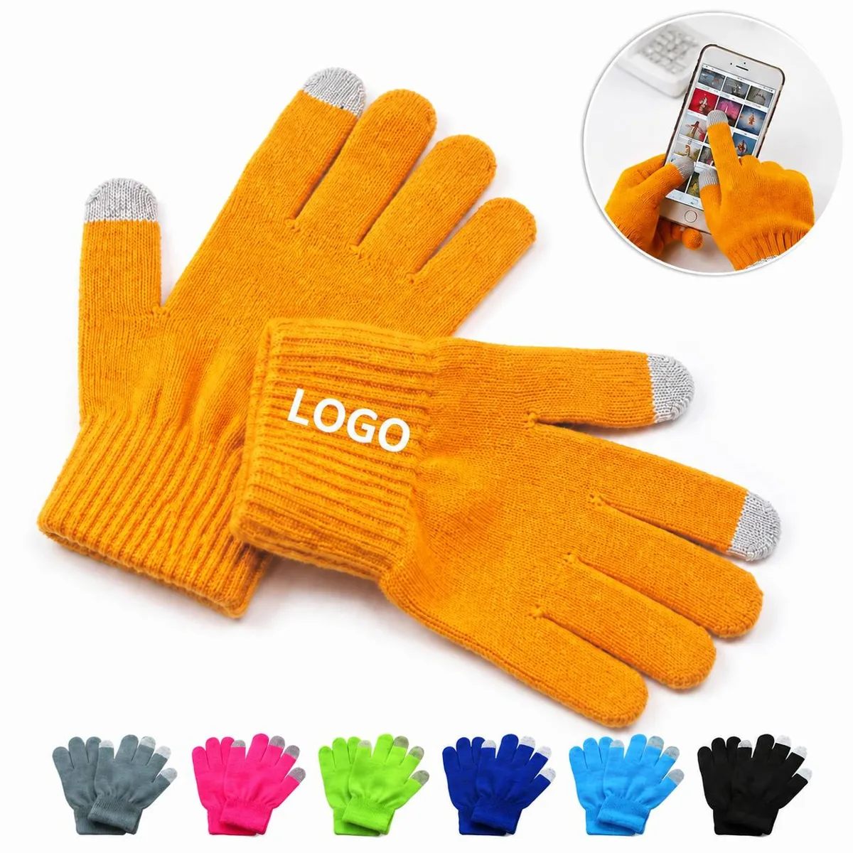 Winter Touchscreen Knit Gloves 3 Finger Tips for Smartphone