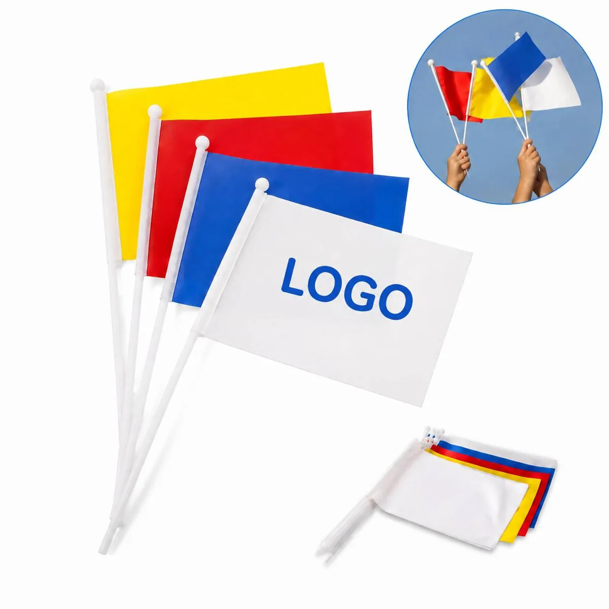 Dual Side Printed Mini Paper Flags for Party Decoration