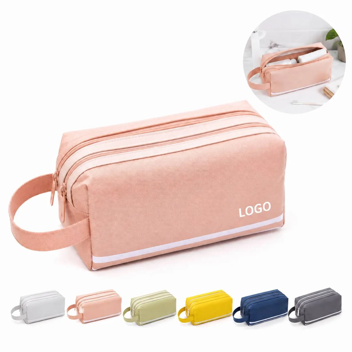 Oxford Fabric Portable Pen Pouch with Dual Zipper