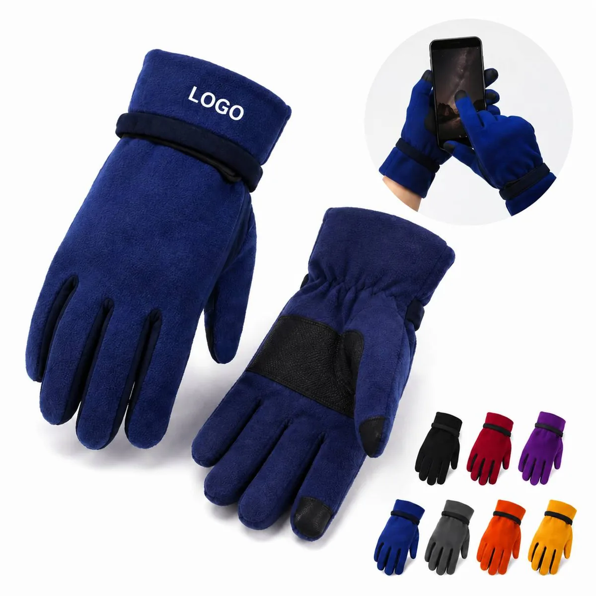 Reflective Fleece Winter Gloves for Skiing Cycling Safety