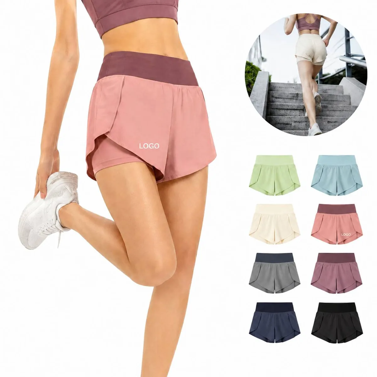 Women's Running Shorts Active Gym Bottoms Stretchy