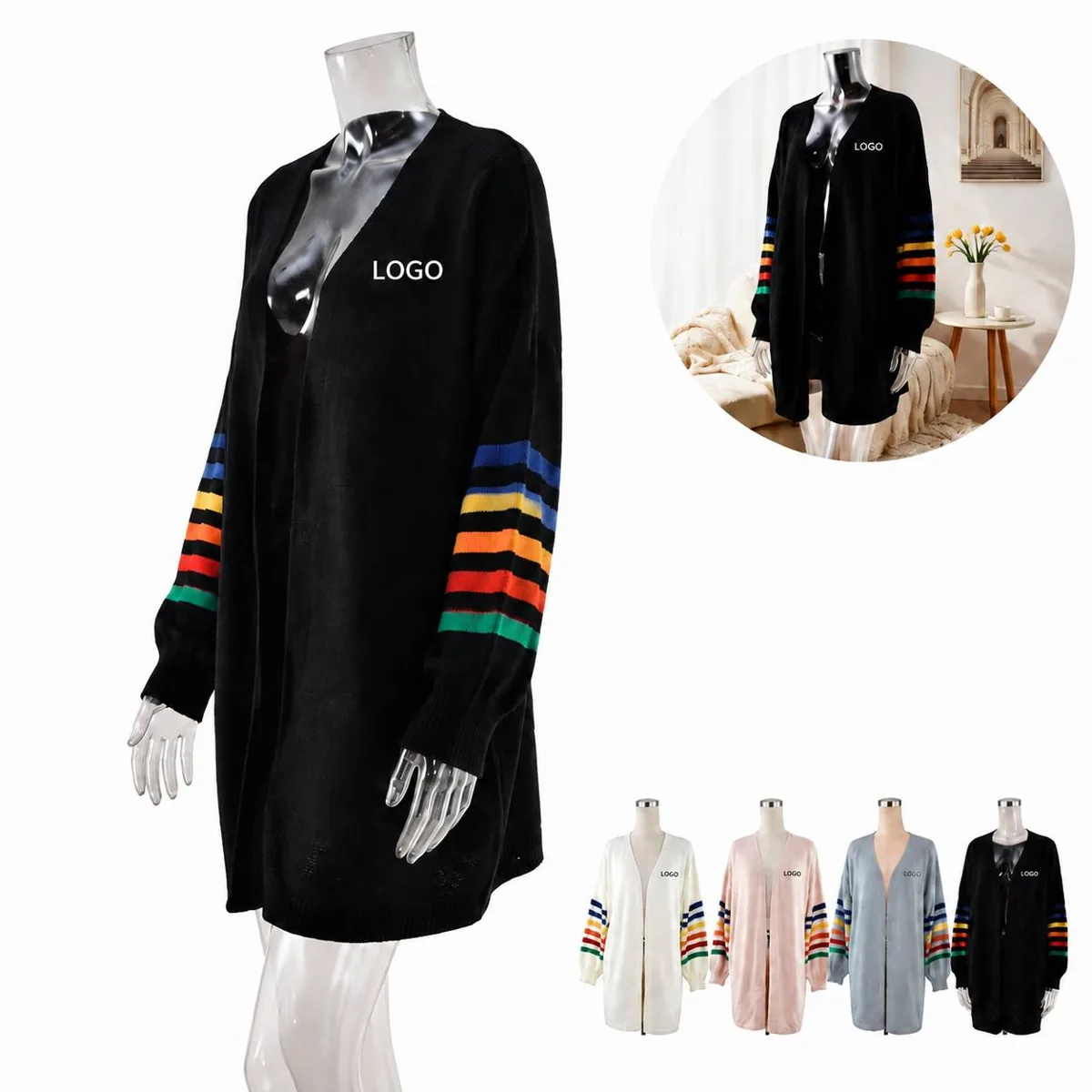 Women's Knit Open Front Cardigan with Pockets