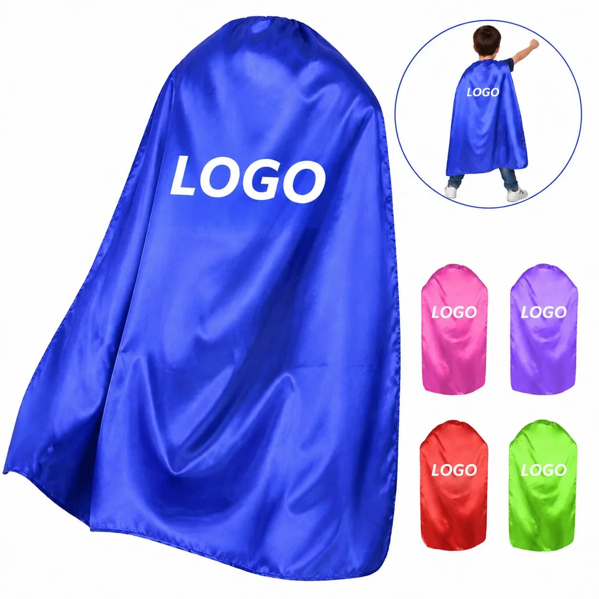 Double Layer Satin Superhero Cape Lightweight Cosplay