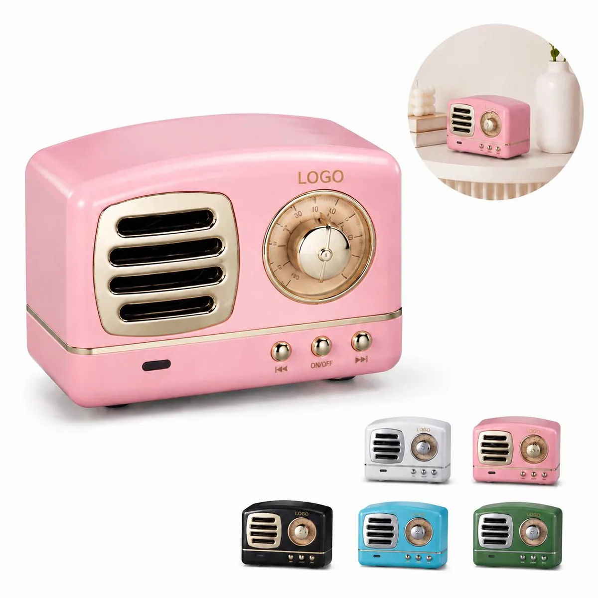 Vintage Retro Wireless Speaker with Volume Dial