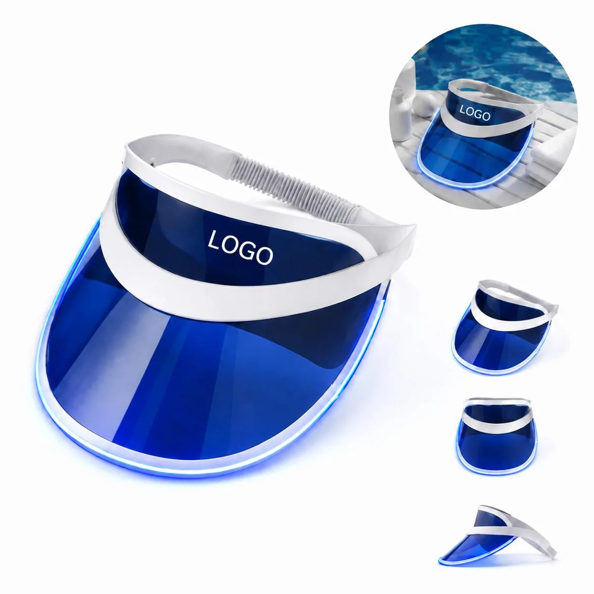 LED Face Shield Visor with Colorful Illumination, Anti-Fog