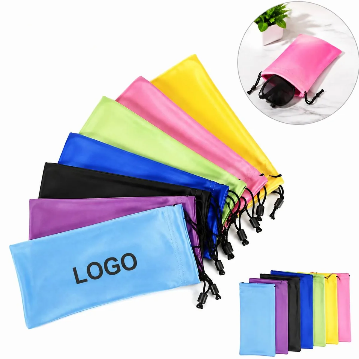 Waterproof Drawstring Eyewear Case with Toggle Closure