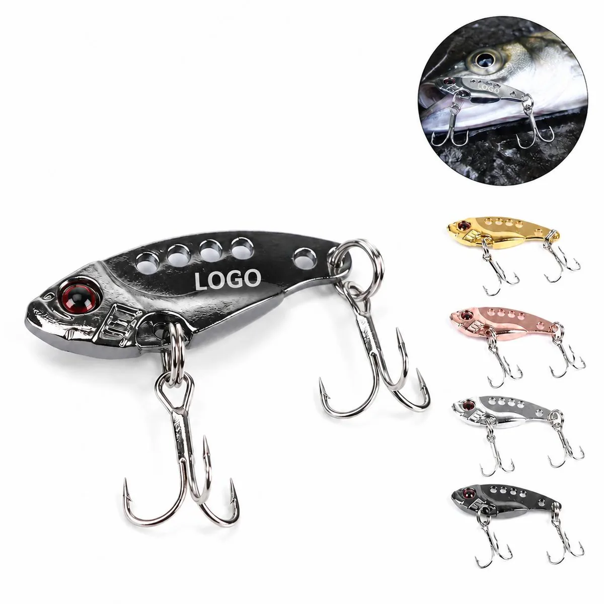 Metal Fishing Lure 3D Eyes Hook, 3.8g Fast Sinking Flash