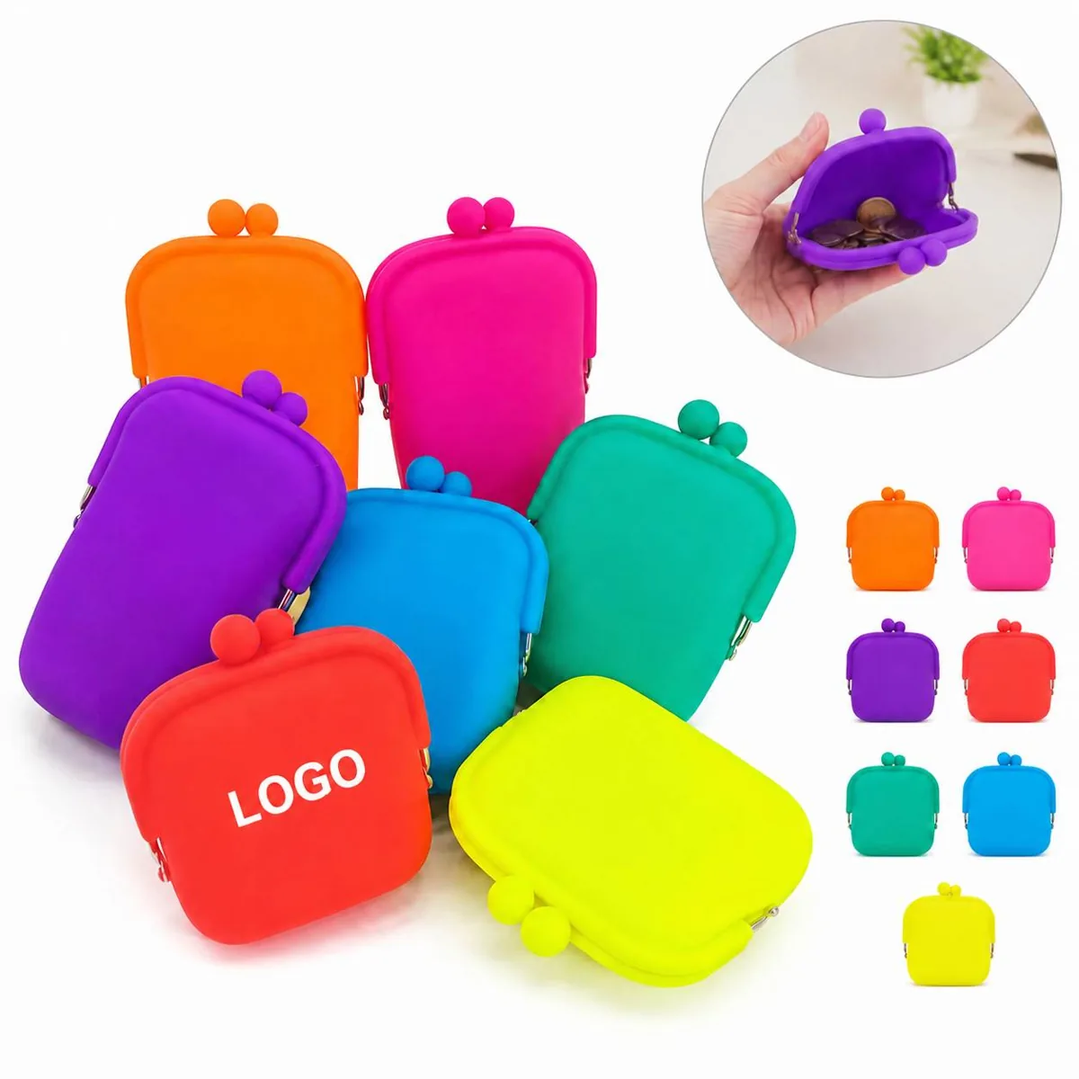 Custom Flexible Silicone Coin Card Key Wallet Holder