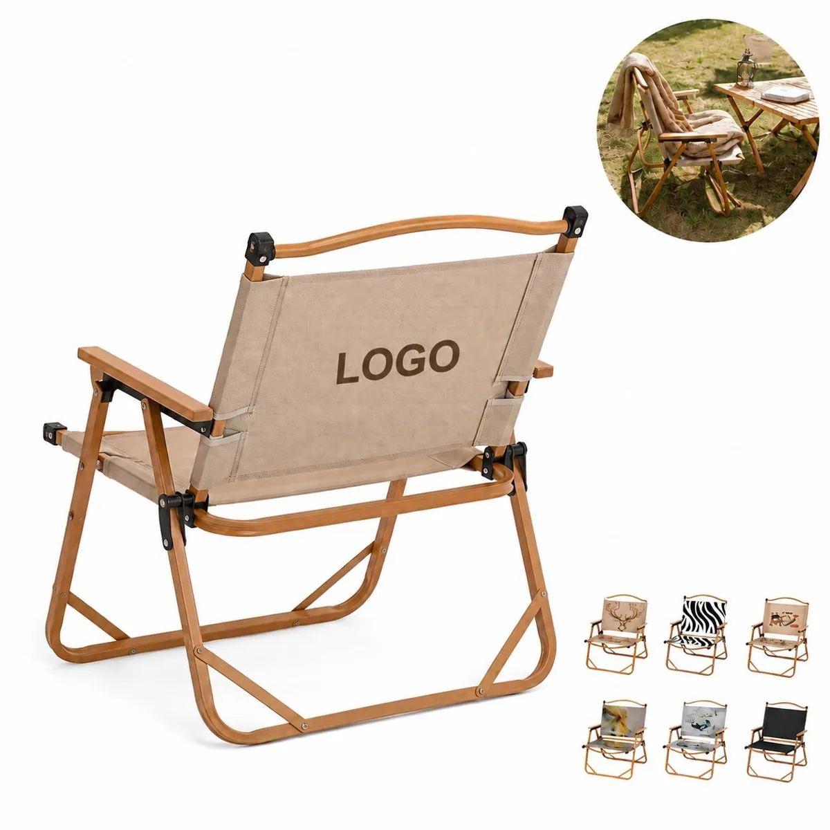 Customizable Foldable Camping Chair Outdoor Picnic Seat