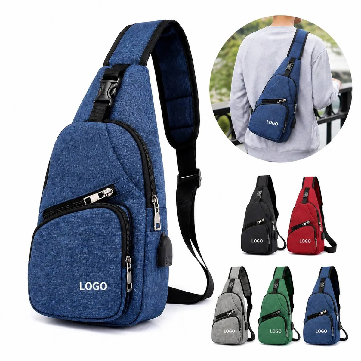 Compact Crossbody Sling Bag with Adjustable Strap