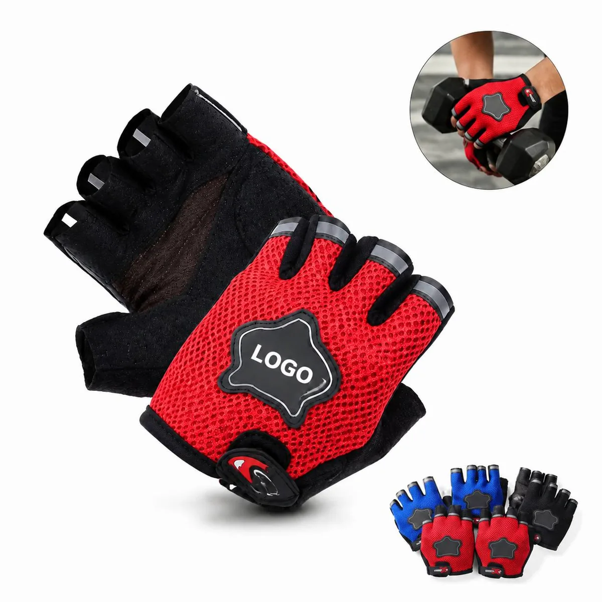Breathable Mesh Cycling Gloves with Padded Palm for Men