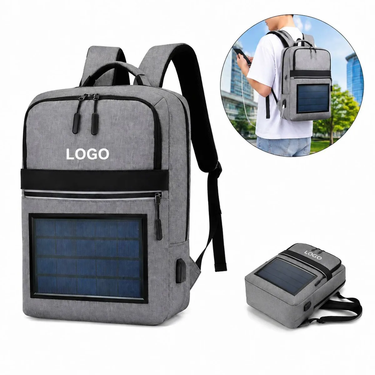 Solar Charging Backpack for Outdoor Adventures with USB Port