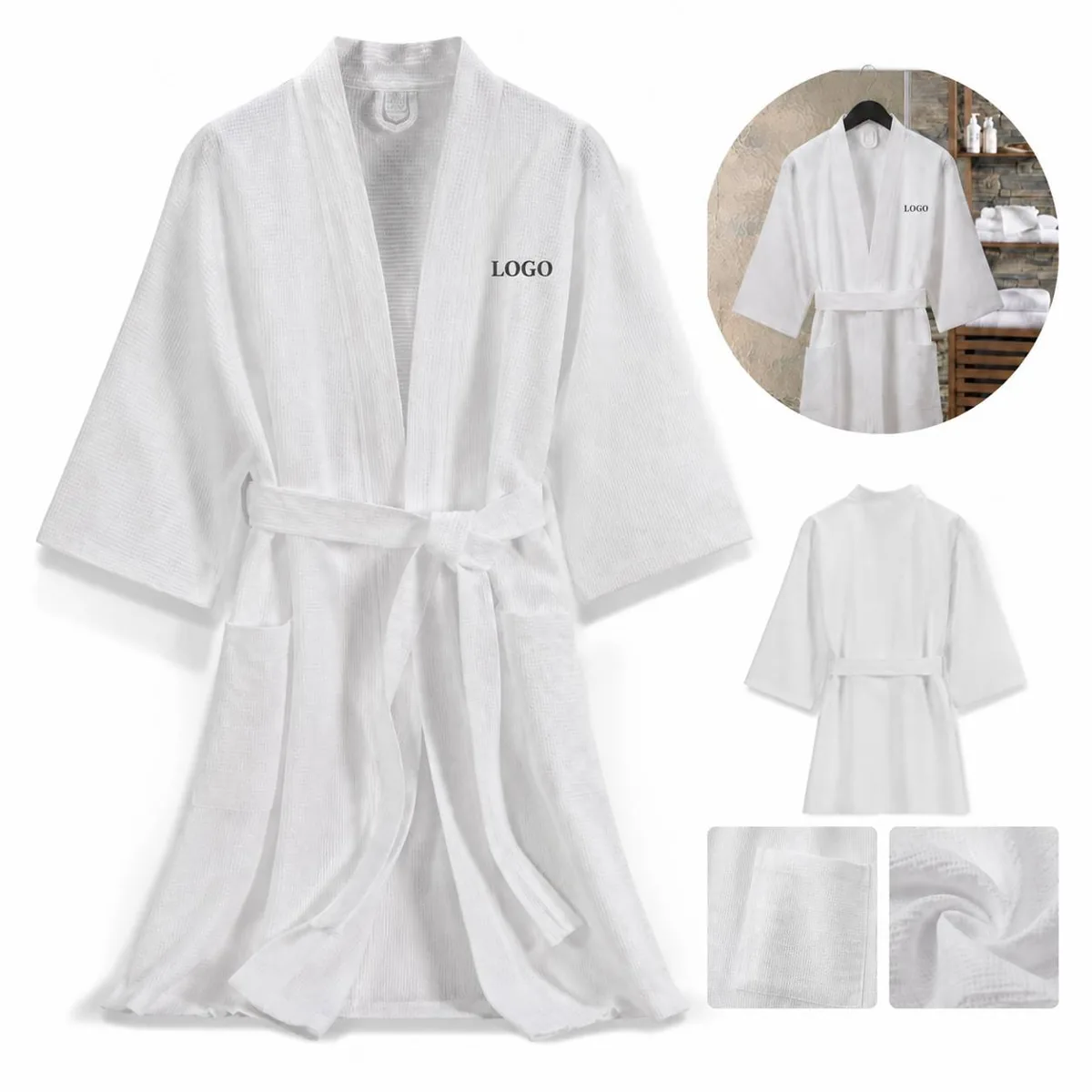 Ultra Soft Combed Cotton Waffle Bathrobe
