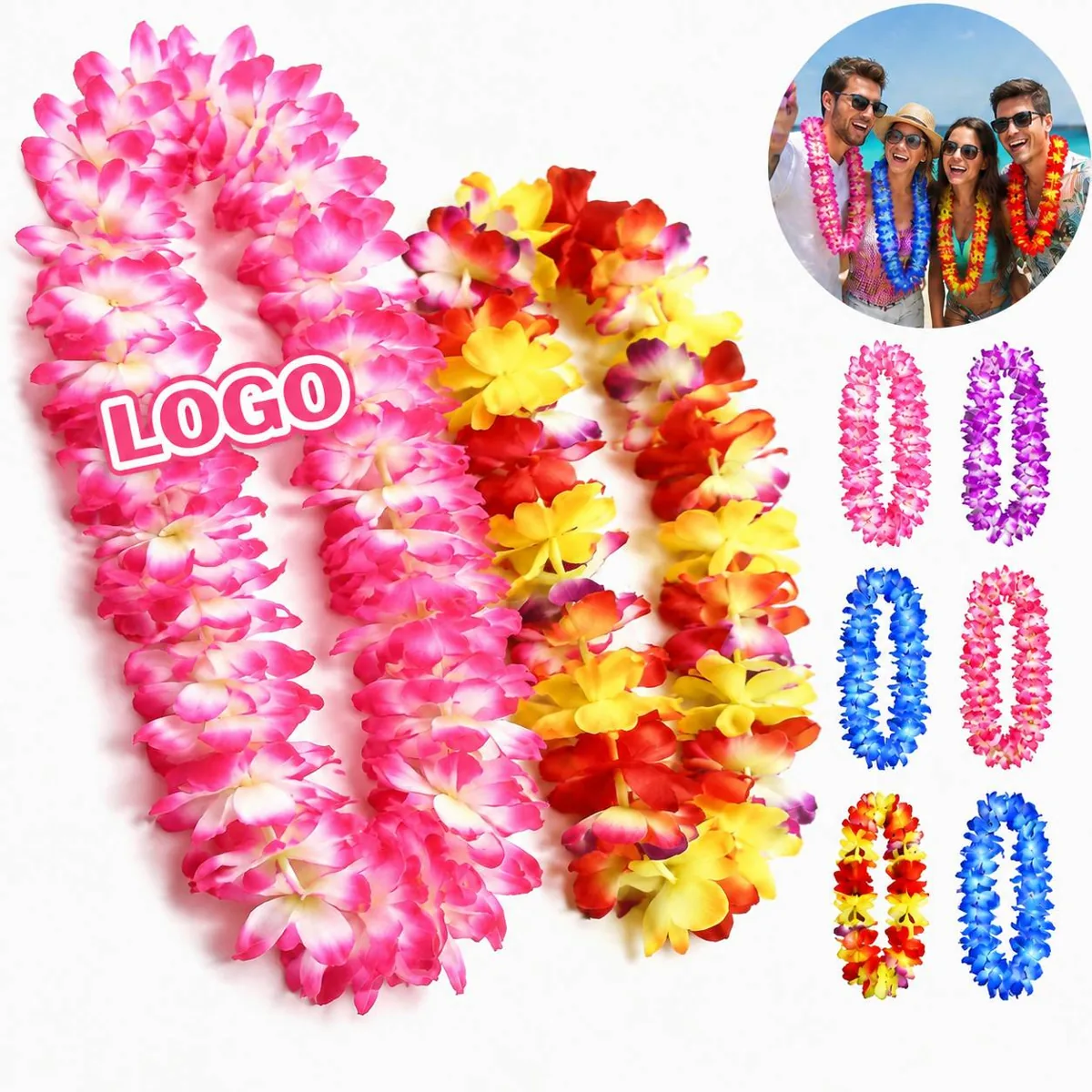 Plastic Flower Leis for Luau Party Graduation Decorations