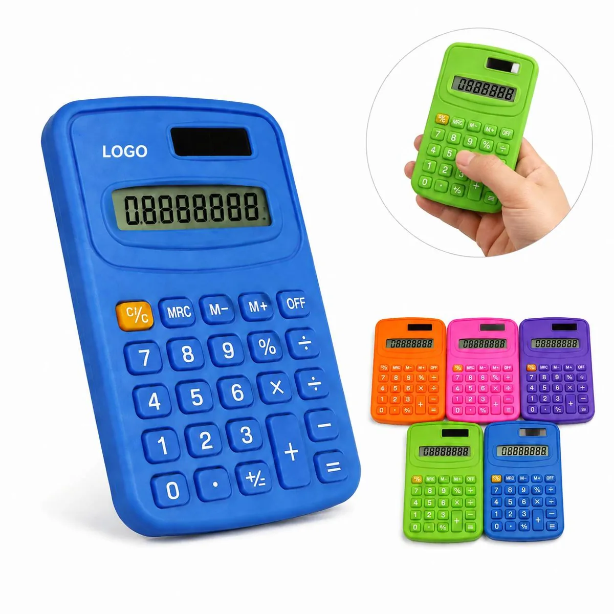 Solar Powered Compact Calculator Slim Travel Essential
