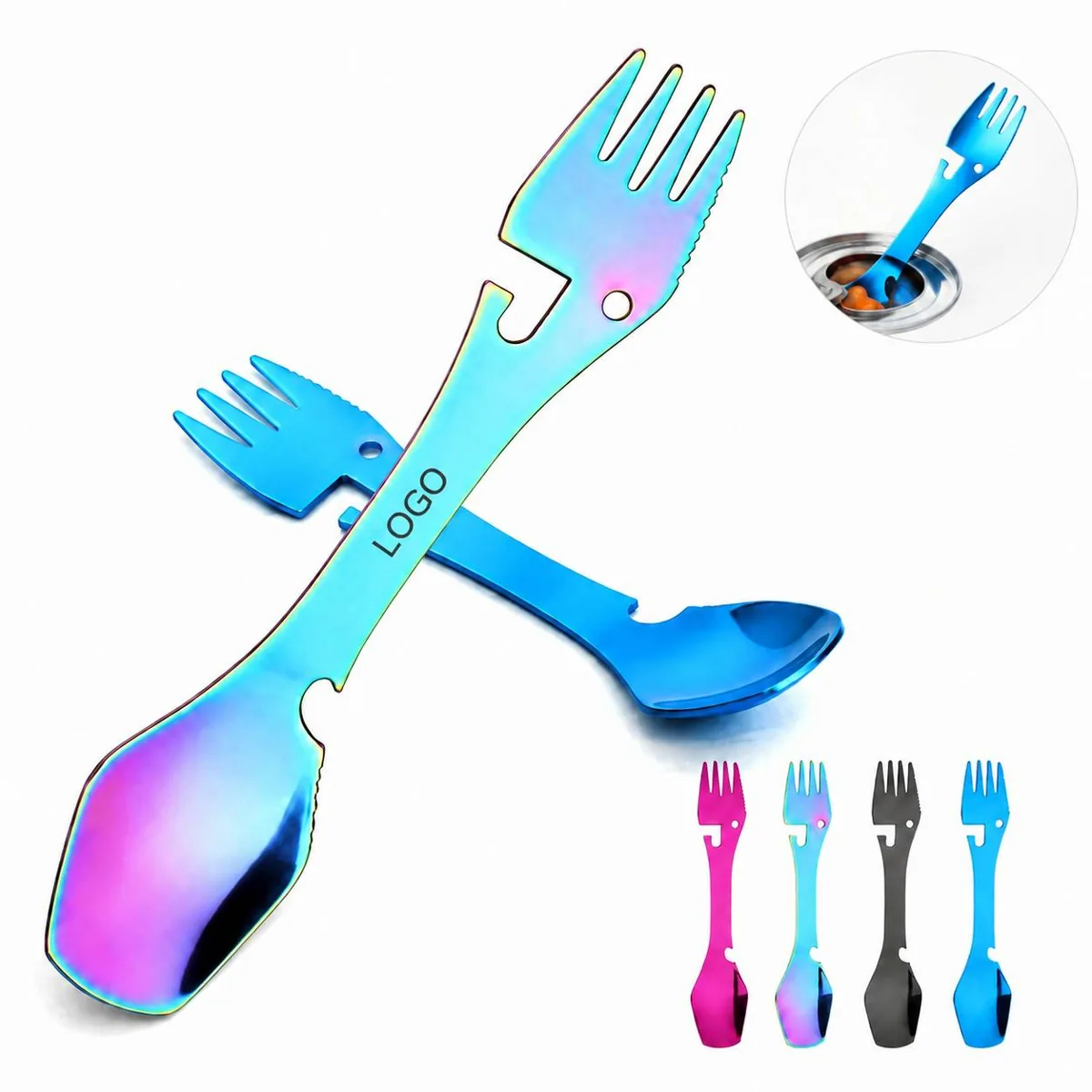 Camping Survival Multi Tool Utensil Set Fork Spoon Knife