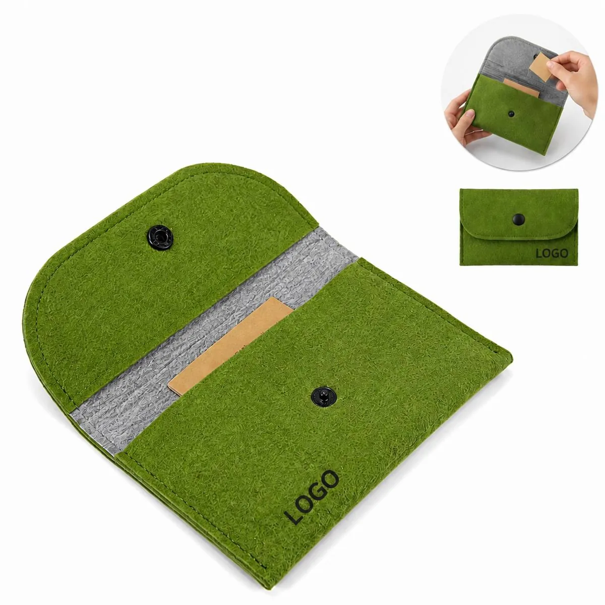 Premium Felt Multifunction Card Holder Coin Purse Pouch