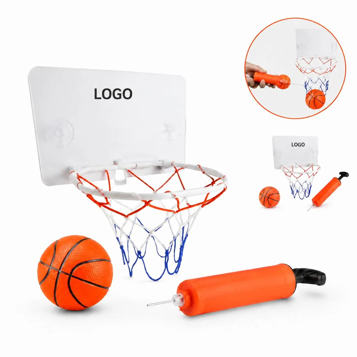 Portable Mini Basketball Hoop Kit with Ball & Pump