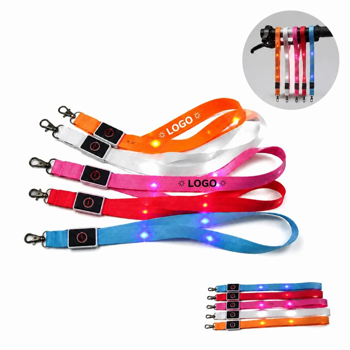 LED Light-Up Lanyard with Badge Reel, Glowing Promotional