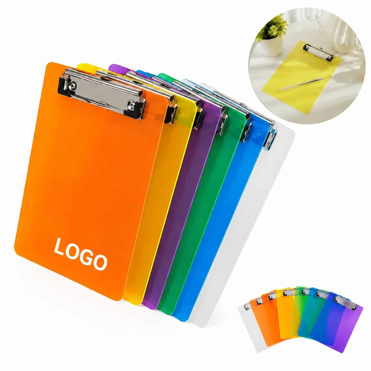 Durable Plastic Clipboard with Metal Clip for Office School
