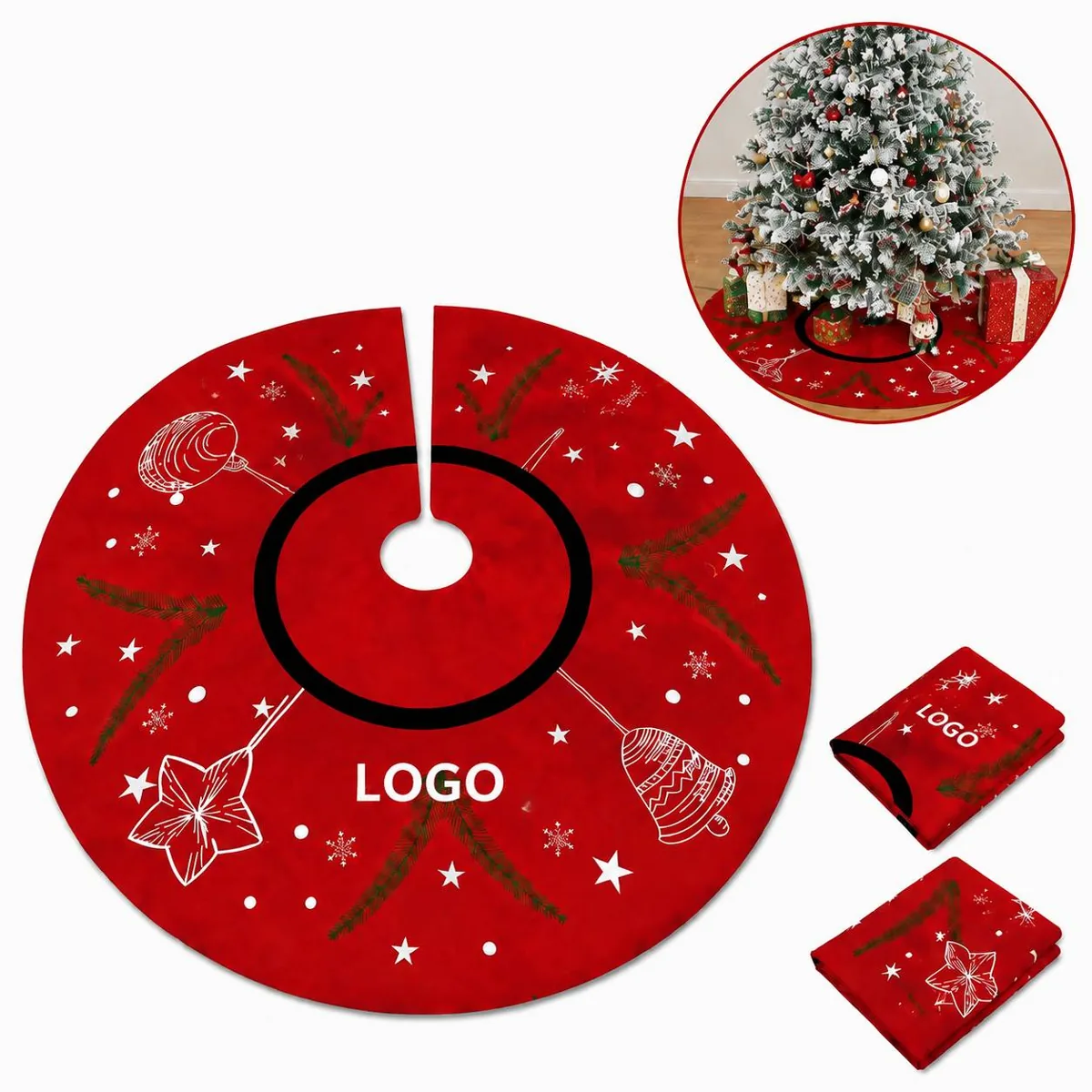 Festive Plush Tree Skirt for Most Christmas Trees