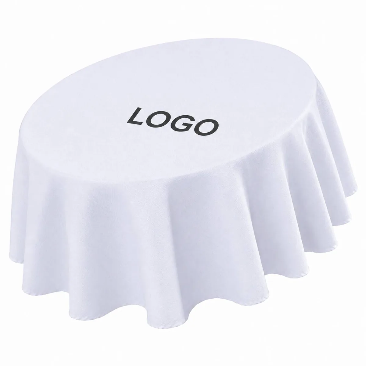Round Polyester Dining Tablecloth for Indoor Outdoor Use