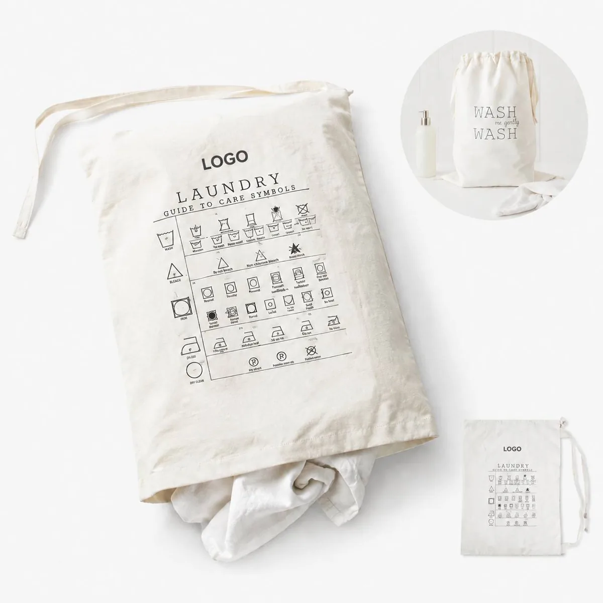 Heavy-Duty Canvas Laundry Bag for Sorting and Transporting