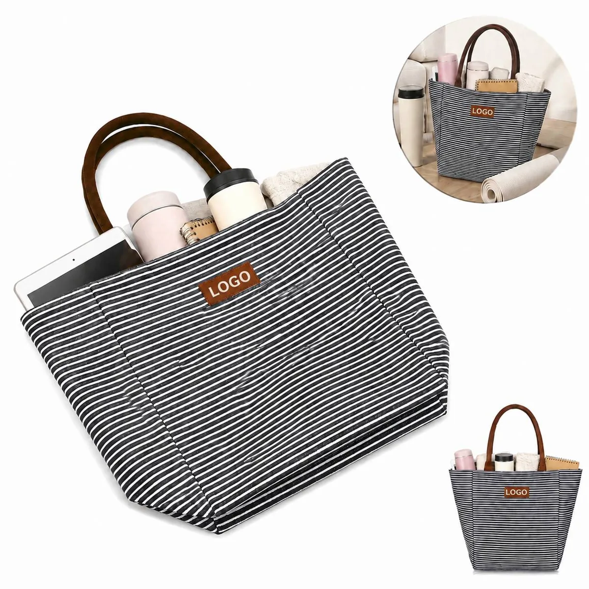 Insulated Lunch Tote Bag with Pockets