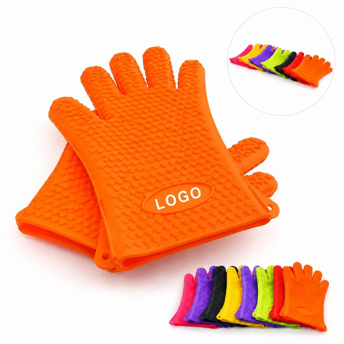 Silicone BBQ Gloves Heat Resistant Non-Slip Oven Mitts