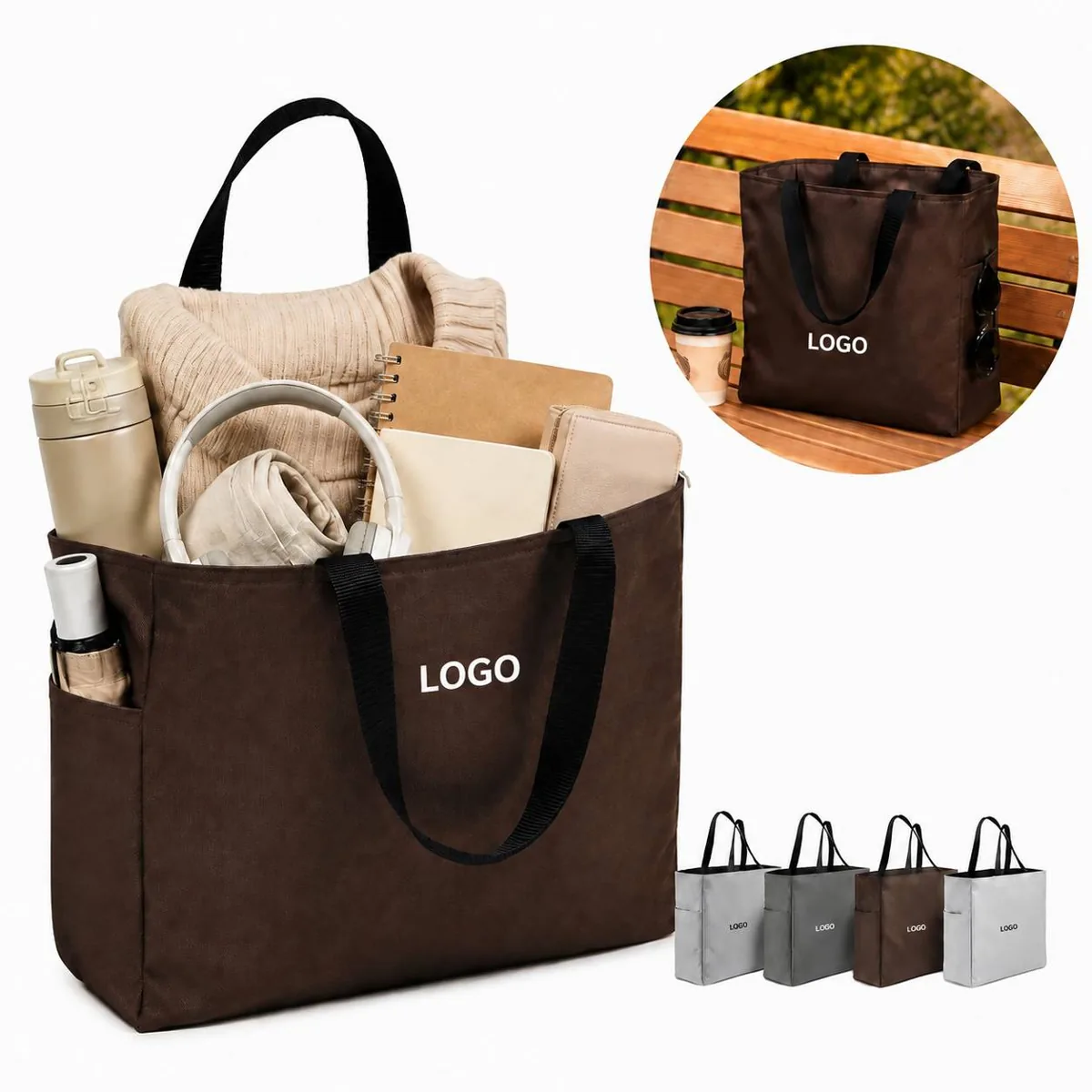 Durable Cotton Canvas Tote Bag for Shopping & Travel