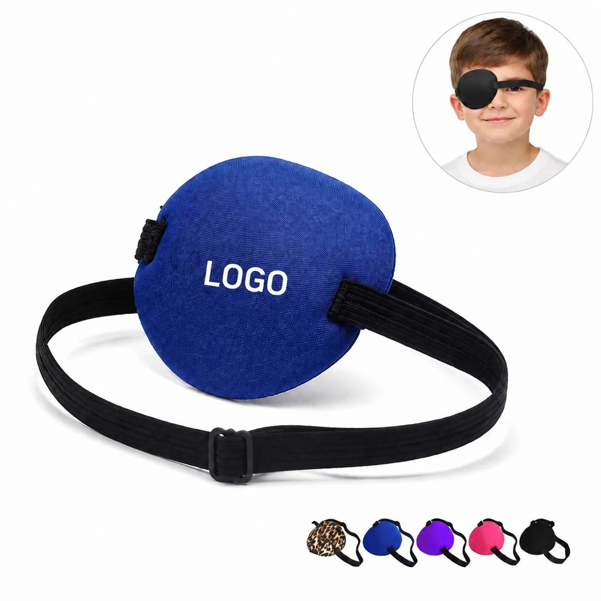 Pirate Eye Patch Costume Prop with Elastic Strap, Soft
