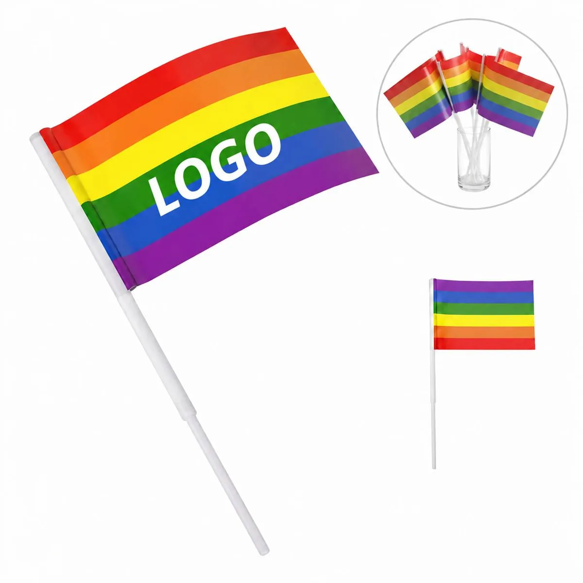 Double-Sided Waterproof Mini Paper Flags for Party Decor
