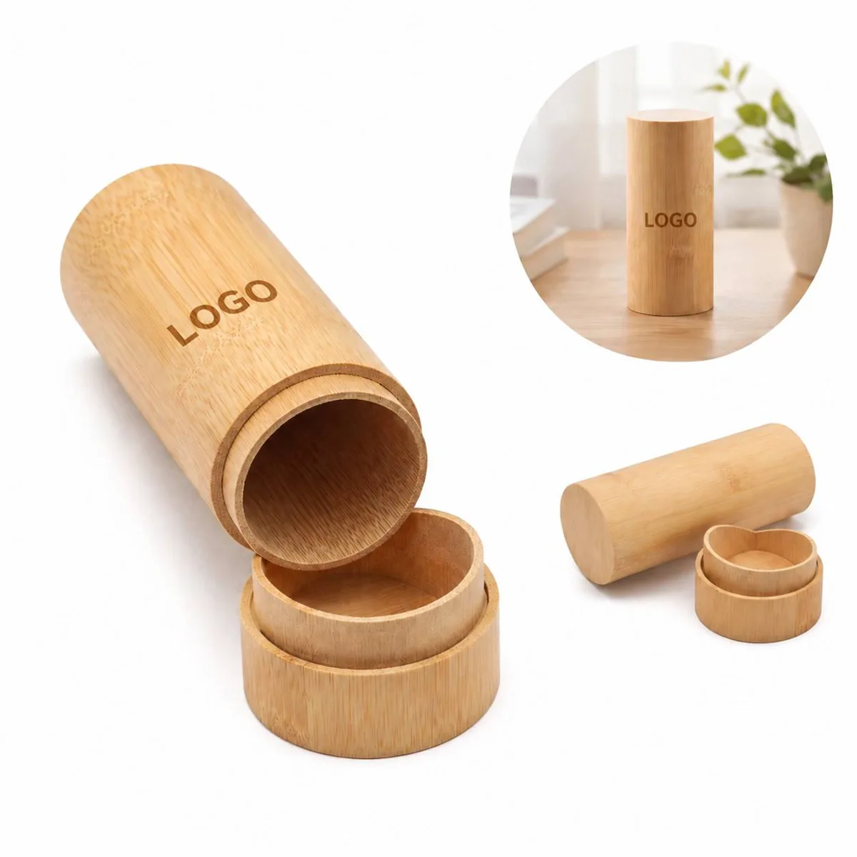 Bamboo Case Sunglasses Set, Eco-Friendly Natural Design