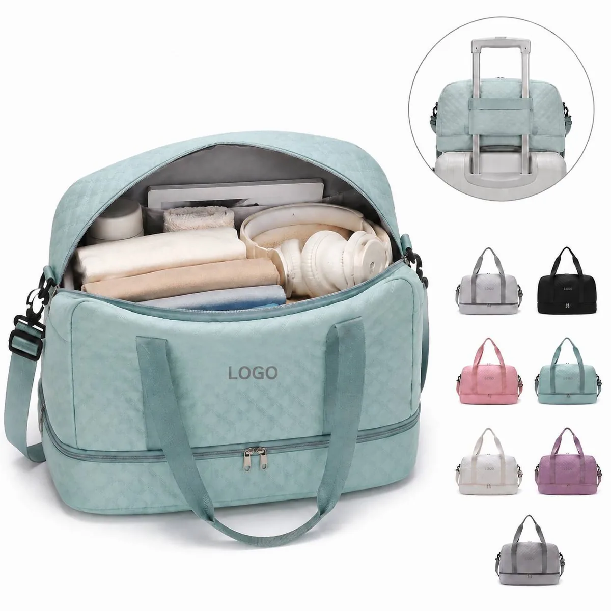 Weekender Duffel Bag with Shoe Pocket & Toiletry Kit