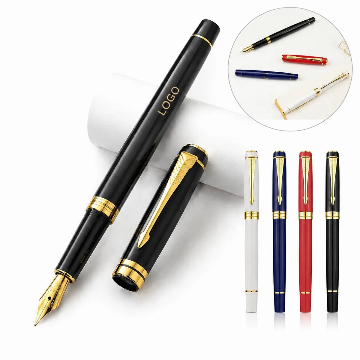 Classic Gold Plated Executive Rollerball Pen, Smooth Writing