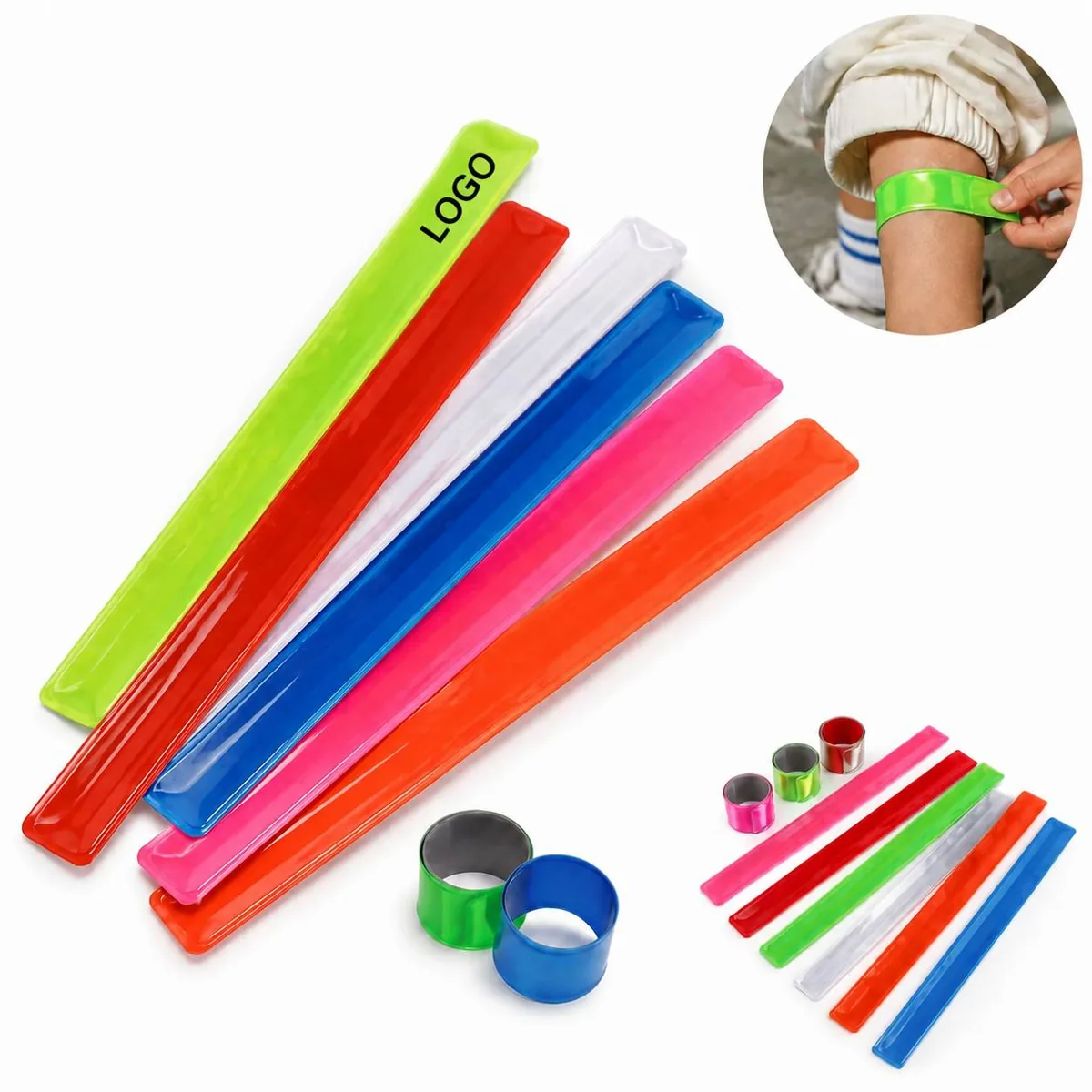 Reflective Snap Wristband for Night Safety Running Cycling