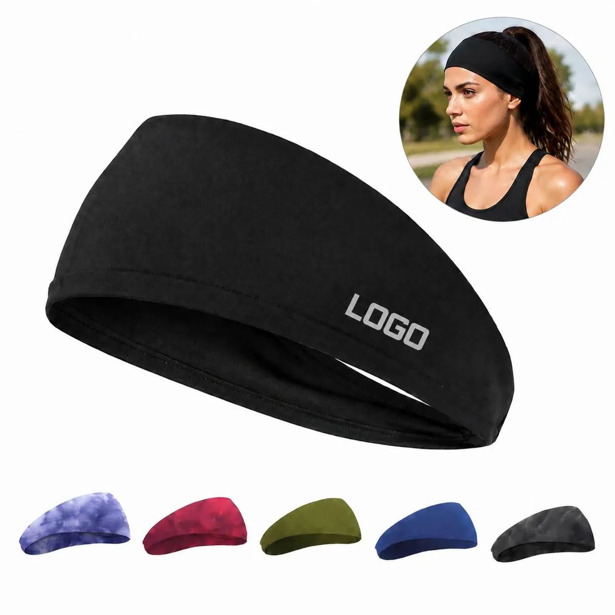Moisture Wicking Unisex Sweatband Hairband for Workout