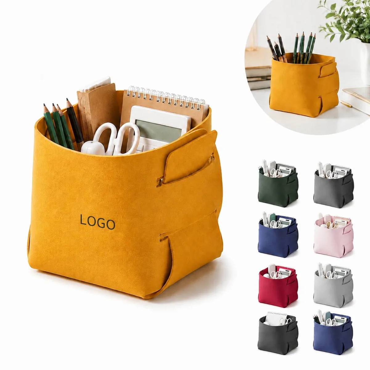 Eco-Friendly Waterproof Cork Brush Stand Desk Organizer