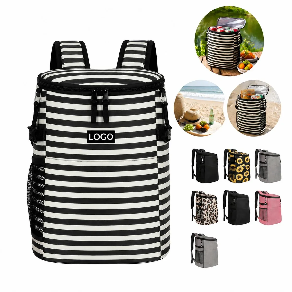 Portable Insulated Cooler Pack with Ergonomic Straps