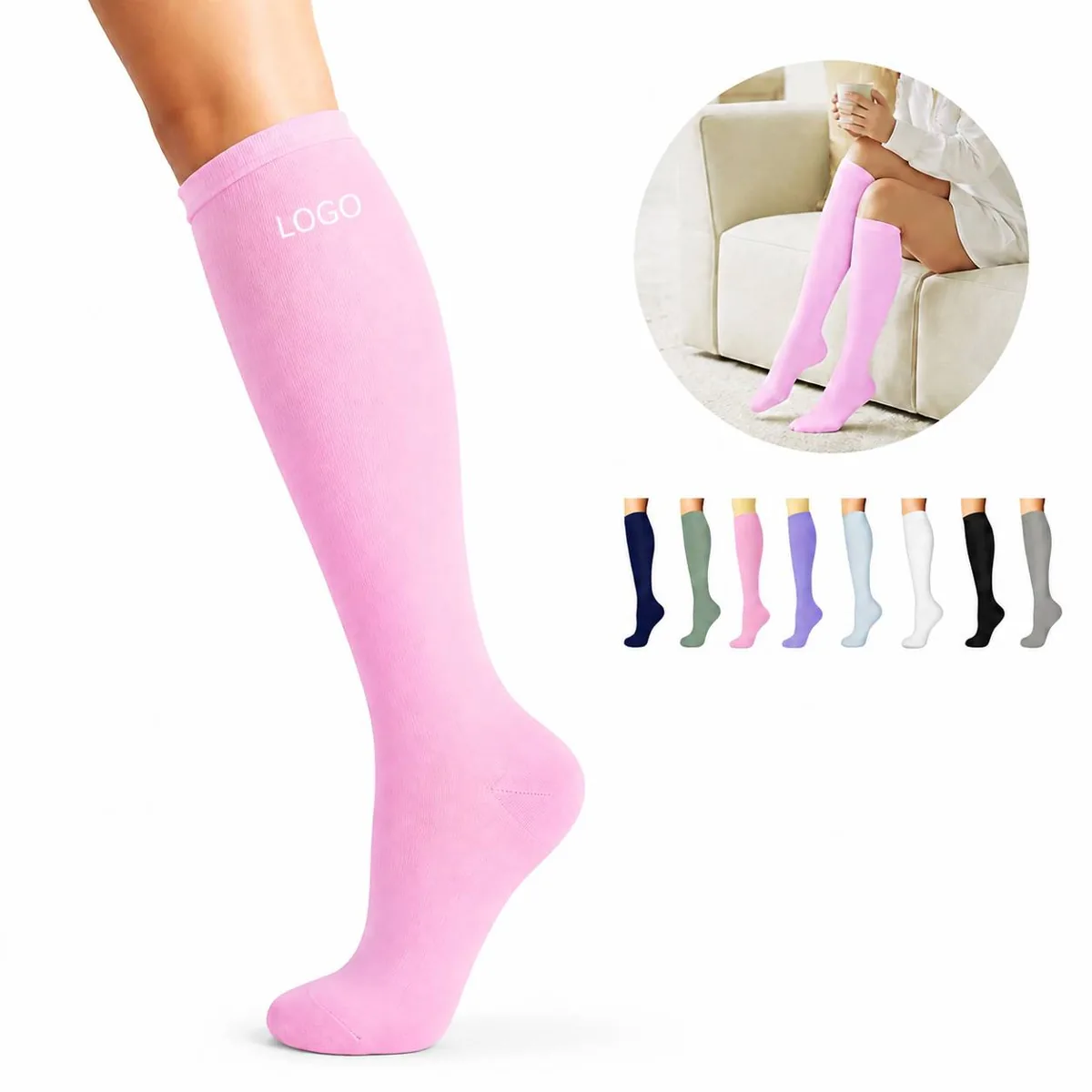 Custom Logo Moisture-Wicking Performance Compression Socks