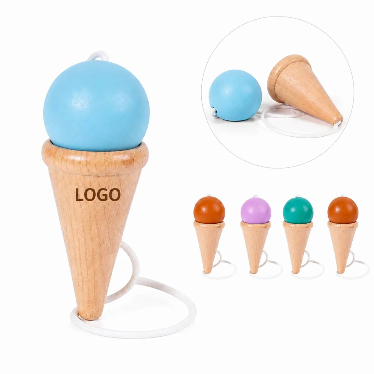 Wooden Cup and Ball Game, Hand-Eye Coordination Toy for Kids