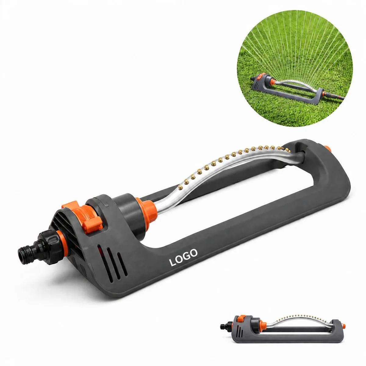 180° Oscillating Lawn Sprinkler with Custom Logo, 19 Nozzles