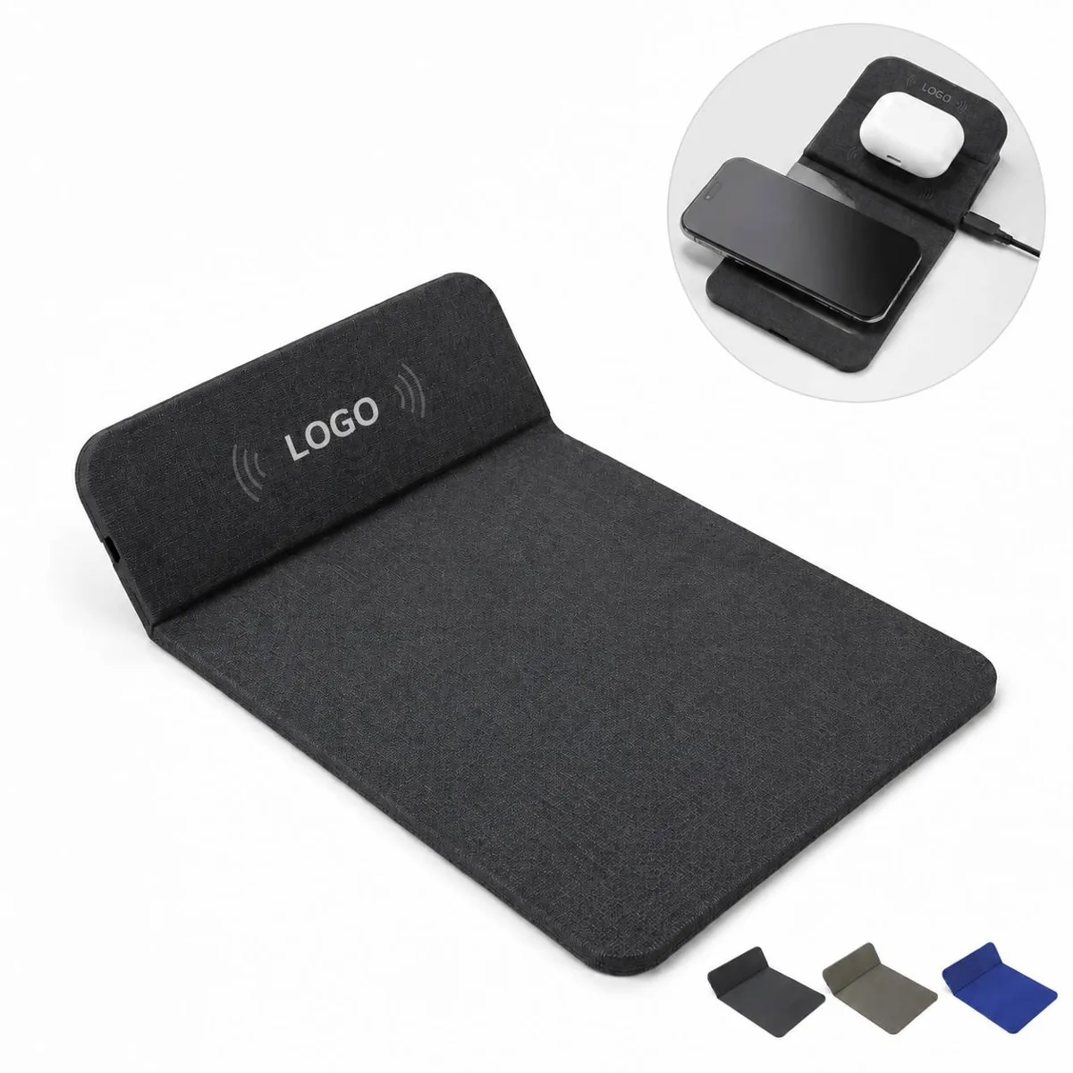 Foldable Wireless Charging Mouse Pad Desk Mat with Smart