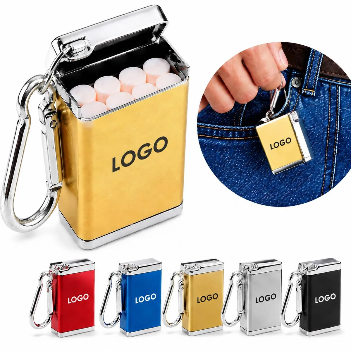Zinc Alloy Keychain Ash Container Portable Easy Empty