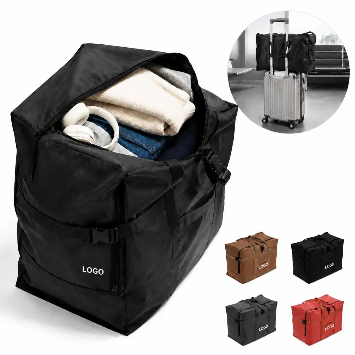 Heavy Duty Oversized Mobile Bag Tote with Backpack Straps