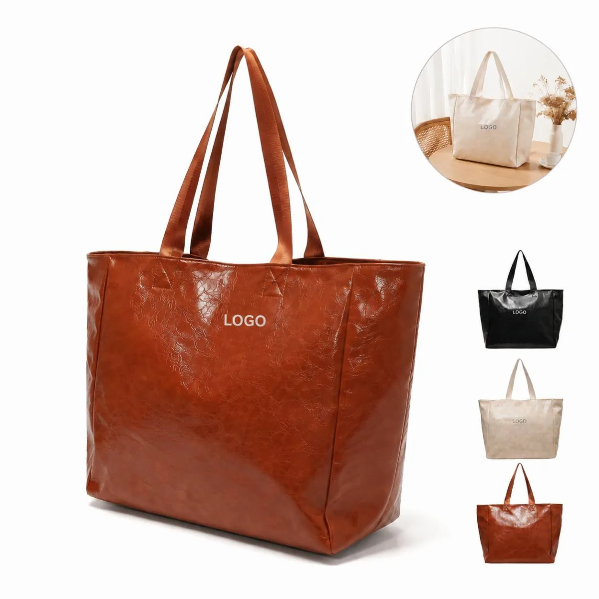 Vintage Extra Large Tote Handbag with Roomy Interior